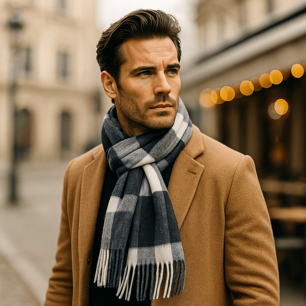 Bufanda para hombre de mezcla cálida y clásica - Emeric