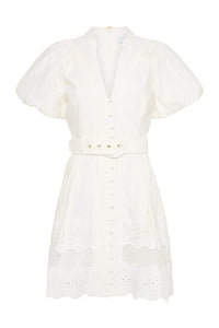 Miranda - Vestido Mini con Escote en V Bordado