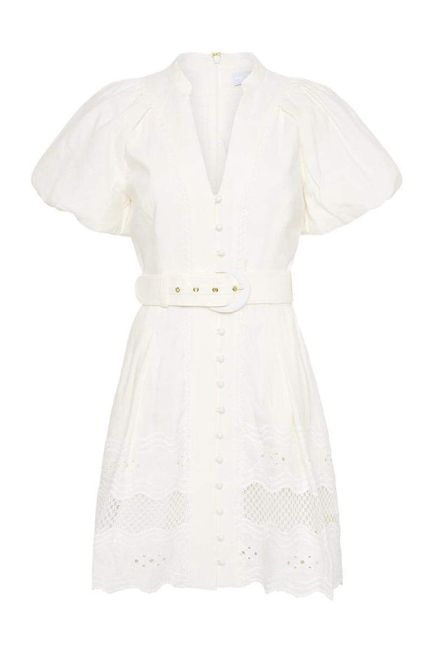 Miranda - Vestido Mini con Escote en V Bordado