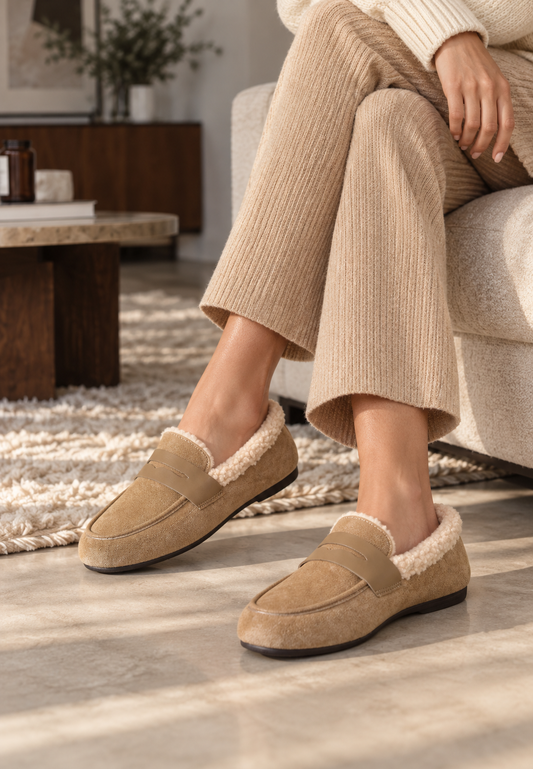 Mocasín mujer efecto ante interior efecto borreguito - Naira