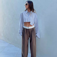 Juliet - Camisa oversize abotonada de doble botonadura