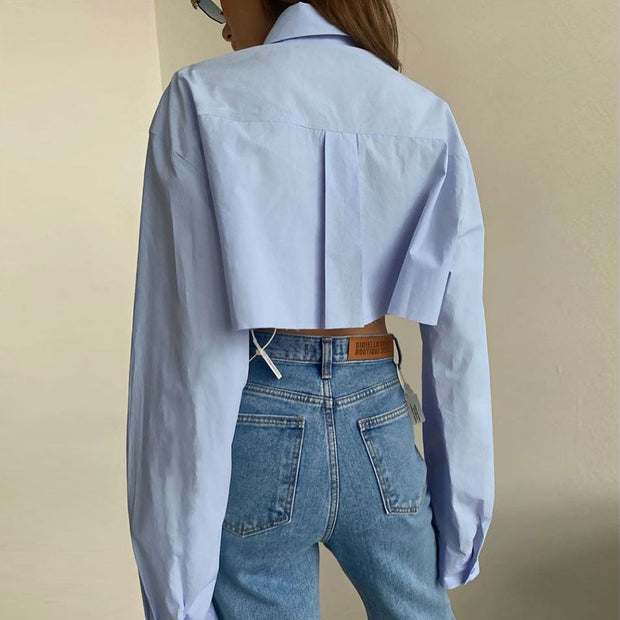 Juliet - Camisa oversize abotonada de doble botonadura