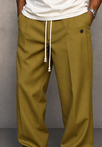 Pantalón hombre wide leg pinzas cintura ajustable - Tavon