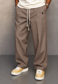 Pantalón hombre wide leg pinzas cintura ajustable - Tavon