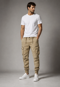 Pantalón jogger cargo hombre multibolsillos con cremallera - Nicolai