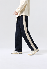 Pantalón jogger hombre pana corte amplio banda lateral - Dorian