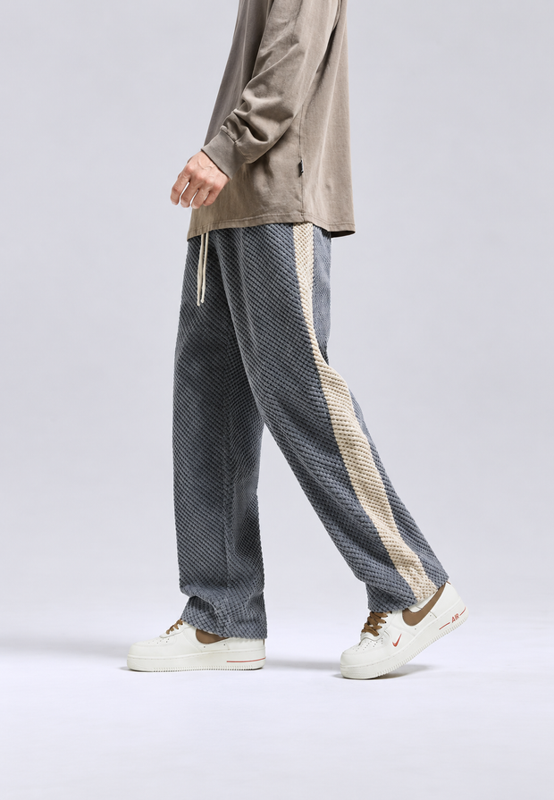 Pantalón jogger hombre pana corte amplio banda lateral - Dorian
