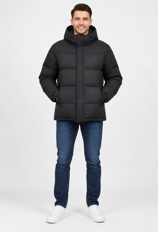 Parka hombre acolchada invierno capucha ajustable bolsillos cremallera - Gael