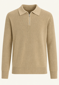 Jersey de punto con cuello polo y cremallera - Severin