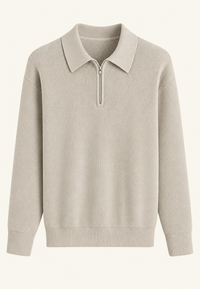 Jersey de punto con cuello polo y cremallera - Severin
