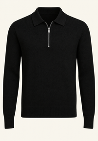 Jersey de punto con cuello polo y cremallera - Severin