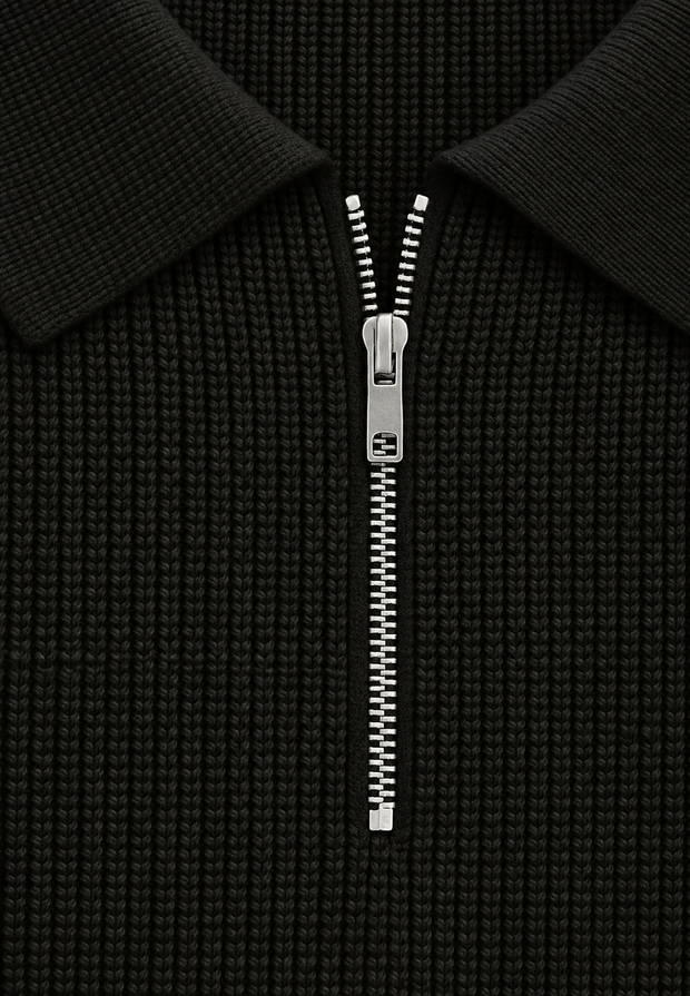 Jersey de punto con cuello polo y cremallera - Severin