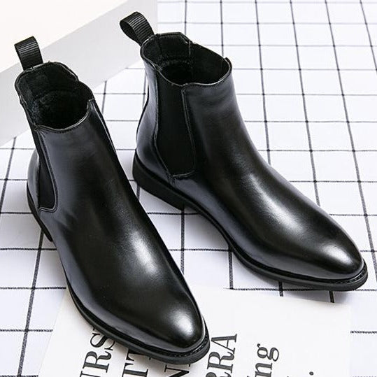 Botines de piel con elastico lateral para hombre - Heberto
