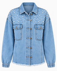 Chaqueta vaquera decorada con perlas - Émeline