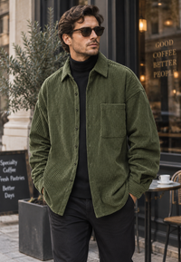 Sobrecamisa pana hombre corte amplio bolsillo pecho - Mads