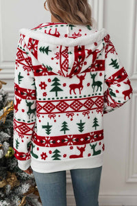 Sudadera mujer capucha cremallera estampado navideño - Nolwenn