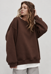 Sudadera oversize mujer cuello redondo hombros caídos - Dagny