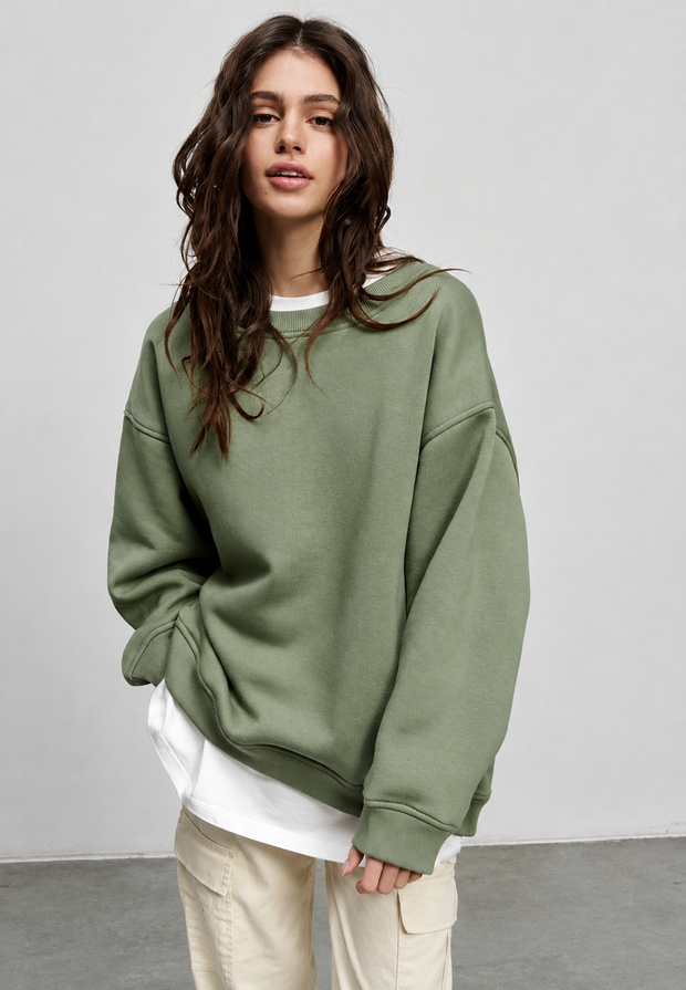 Sudadera oversize mujer cuello redondo hombros caídos - Dagny