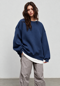 Sudadera oversize mujer cuello redondo hombros caídos - Dagny
