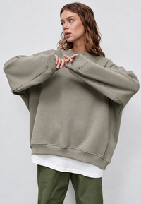 Sudadera oversize mujer cuello redondo hombros caídos - Dagny