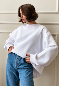 Sudadera oversize mujer cuello redondo hombros caídos - Dagny