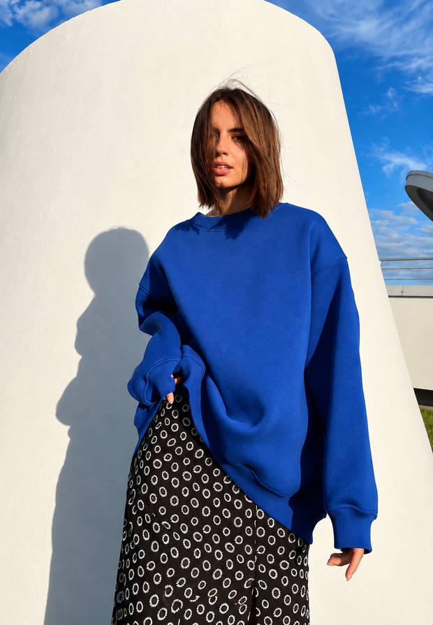 Sudadera oversize mujer cuello redondo hombros caídos - Dagny