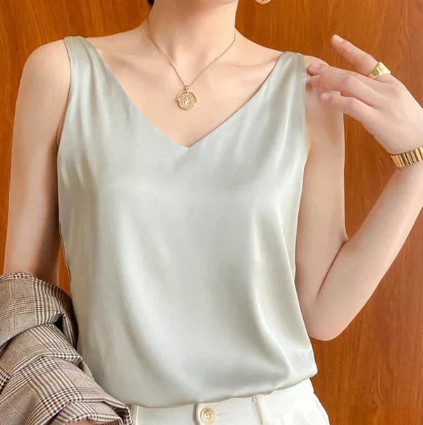 Nora - Top femenino suave como la seda, elegante y vaporoso
