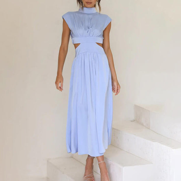 Noelle - Vestido plisado de cuello alto