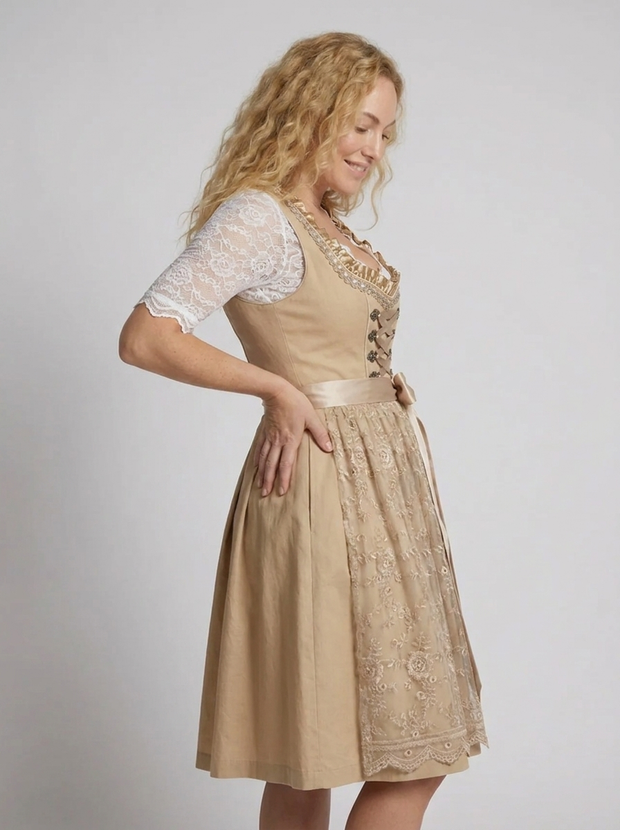 Vestido dirndl mujer cordones delantal bordado - Grecia